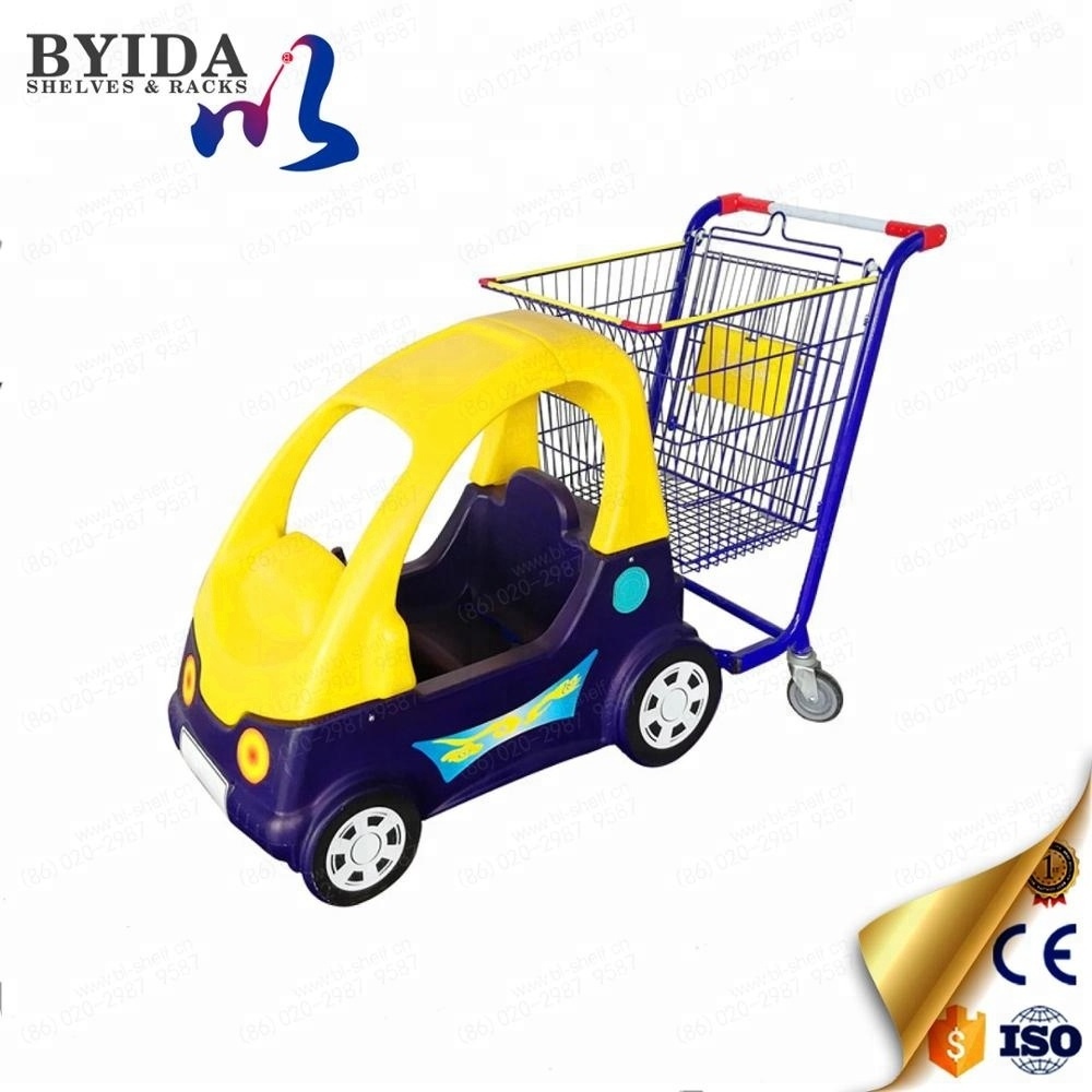 metal shopping trolley with baby seat