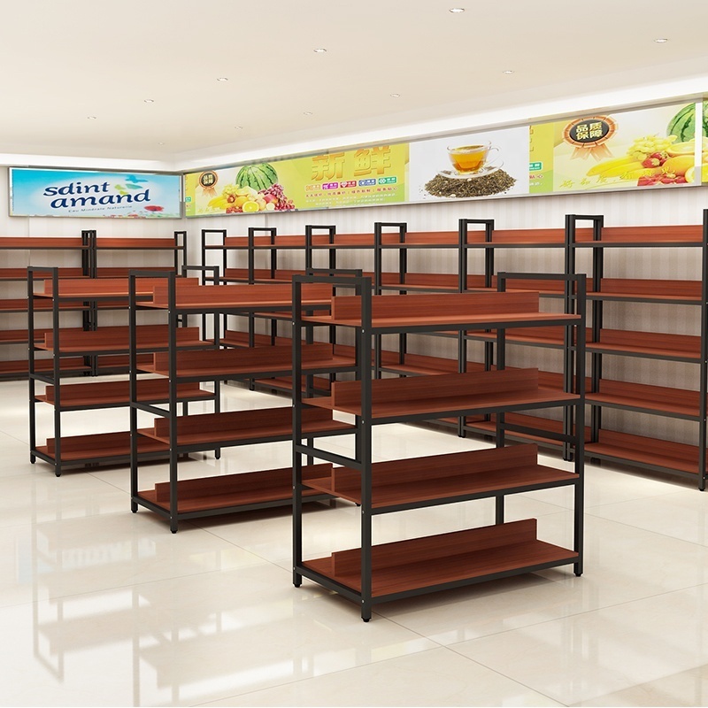 Liquor Store fashionable  wooden grocery Supermarket Store Shelves  household shop display racks