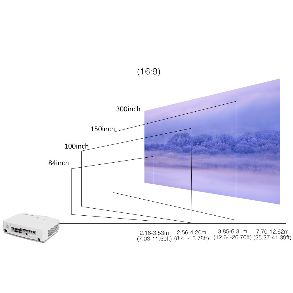 Byintek L900K 4K Laser hologram high brightness 6000 ansi lumens short throw ratio professional projector with lens shift