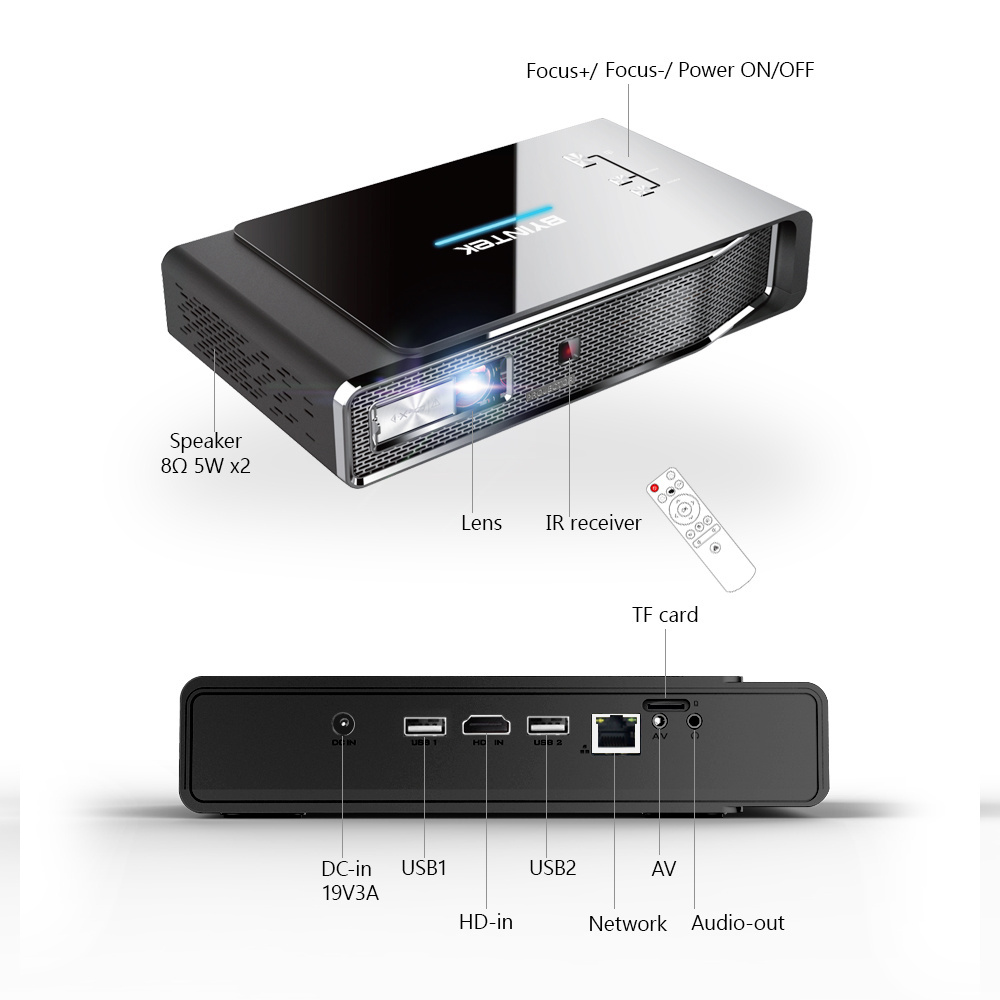 Byintek R15 Mini Smart 3D WIFI Projector Portable Small Mobile DLP LED Beamer Android Home Theater Smartphone Hologram Projector