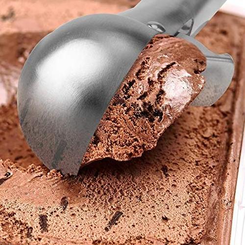 Premium Ice Cream Scoop Stainless Steel Ice Cream Scooper with Easy Trigger, Cookie Spoon stainless steel