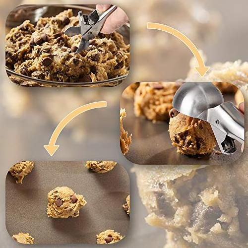 Premium Ice Cream Scoop Stainless Steel Ice Cream Scooper with Easy Trigger, Cookie Spoon stainless steel