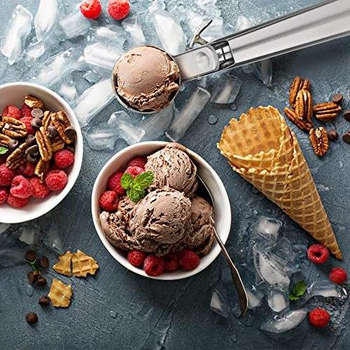 Premium Ice Cream Scoop Stainless Steel Ice Cream Scooper with Easy Trigger, Cookie Spoon stainless steel