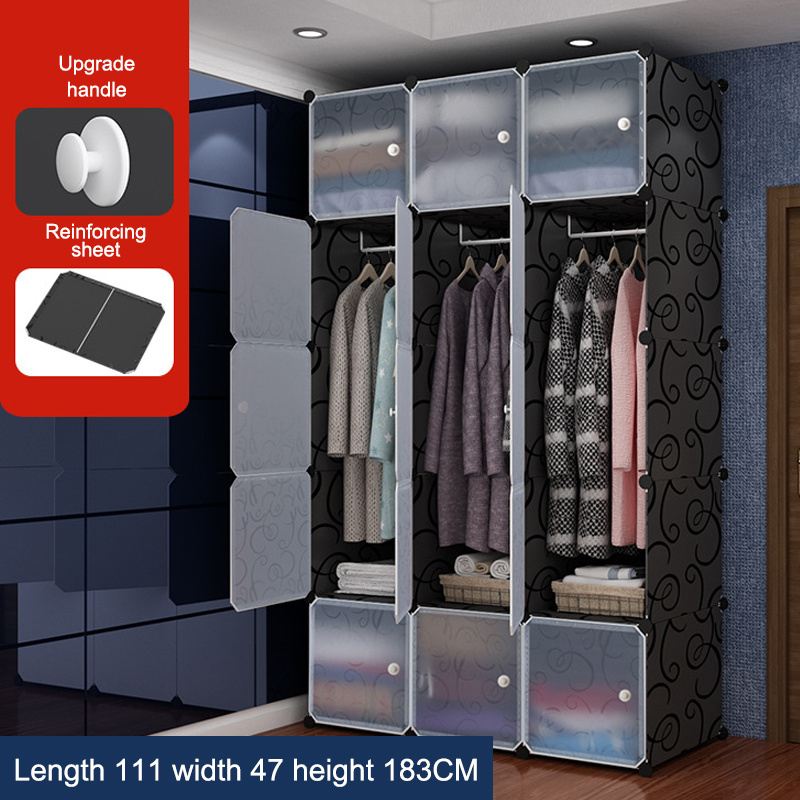 Large space and large capacity Plastic Shoe Clothes Foldable Cube Wardrobe Closet Simple Diy Assemble wardrobe