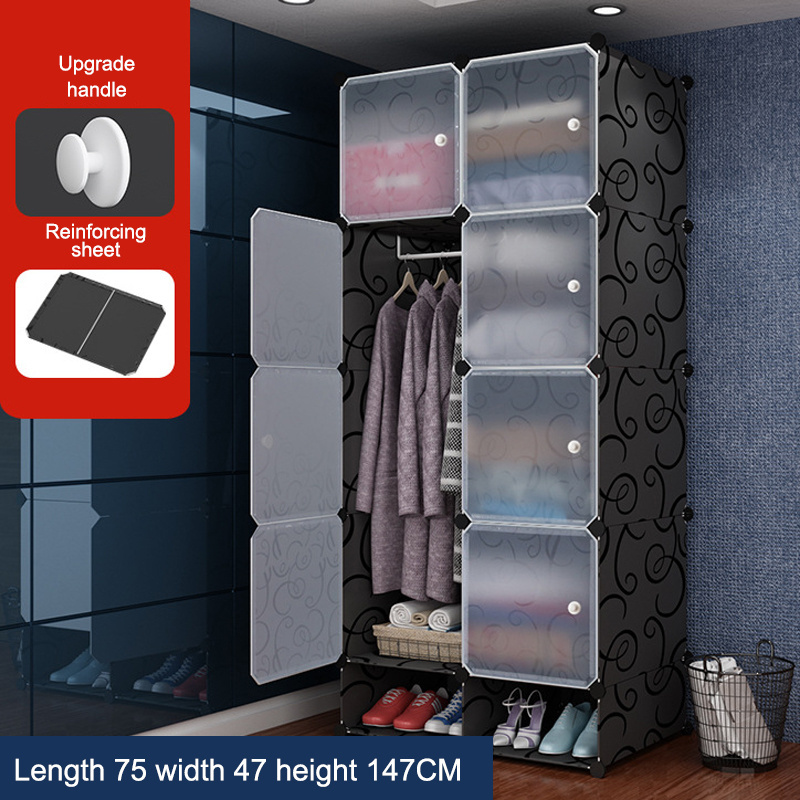 Large space and large capacity Plastic Shoe Clothes Foldable Cube Wardrobe Closet Simple Diy Assemble wardrobe