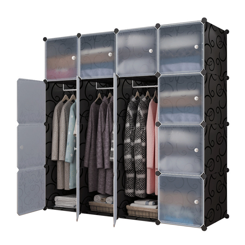 Large space and large capacity Plastic Shoe Clothes Foldable Cube Wardrobe Closet Simple Diy Assemble wardrobe