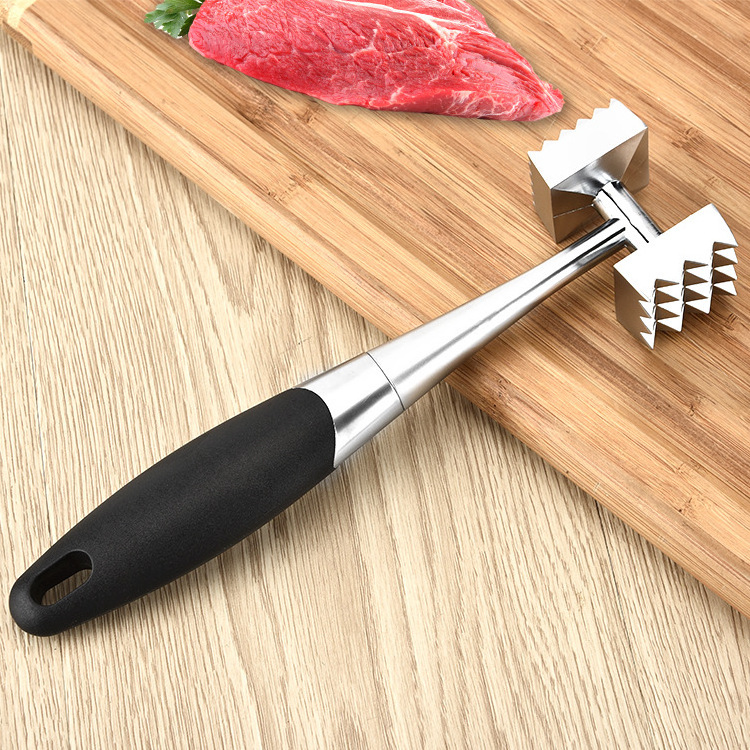 Hot sale Heavy Duty stainless steel Meat Tenderizer Mallet Kitchen Meat Pounder mallet with plastic handle