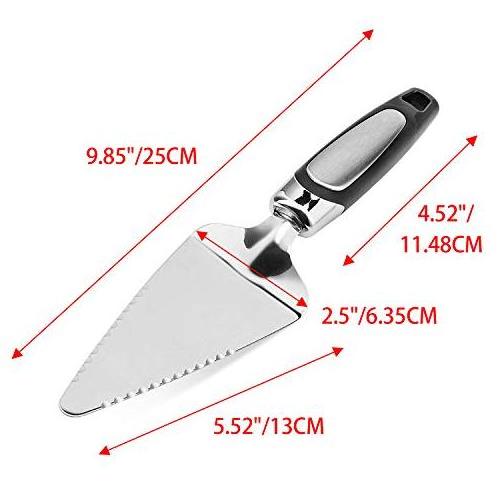 Hot Selling Stainless Steel Serrated on Both Sides Comfortable Handle Pie Server Spatula Cheesecake Cake Shovel