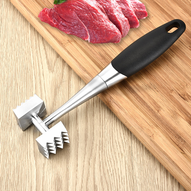 Hot sale Heavy Duty stainless steel Meat Tenderizer Mallet Kitchen Meat Pounder mallet with plastic handle