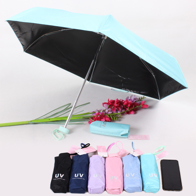 5fold small mini umbrella cheap uv pocket umbrella can put bag