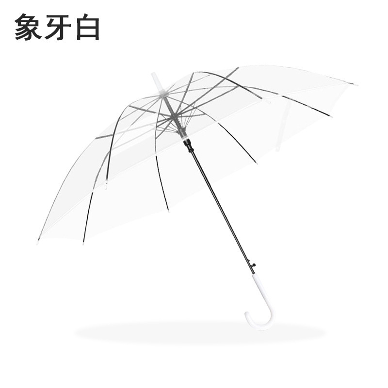 wholesale cheap PVC transparent umbrella straight poe colorful umbrella for wedding