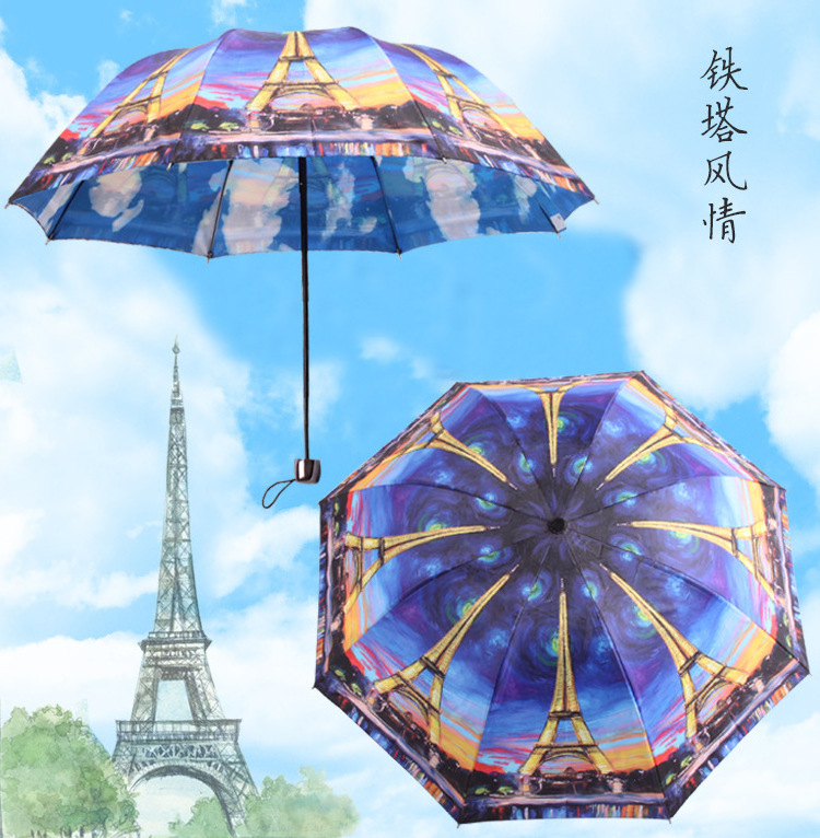 3 fold umbrella with double side printing customized design