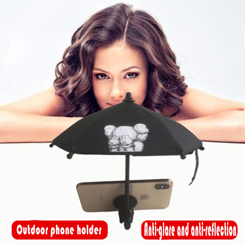 Wholesale New Hot Popular Cute Sun Shade Mini Suction Cup Stand Holder Phone Umbrella