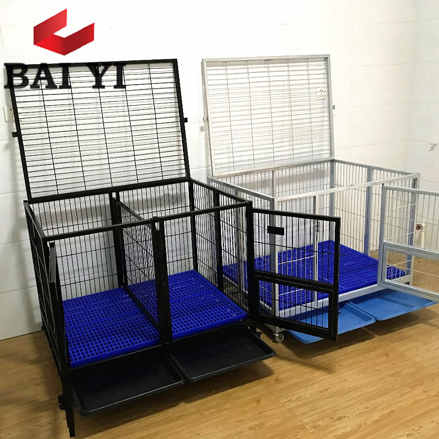 New Design Stackable Dog Kennel Cage With Plastic Drain Floor Popular In USA(one tier, two tiers, three tiers)