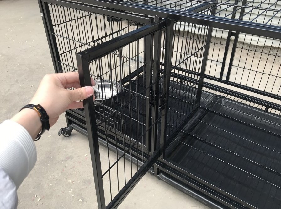 stackable heavy duty dog crates portable dog cages double door