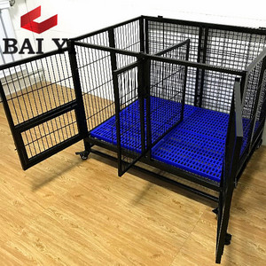 Folding foldable metal wire mesh dog crates cage with wheels