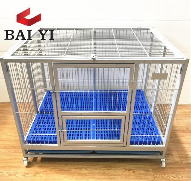 Folding foldable metal wire mesh dog crates cage with wheels