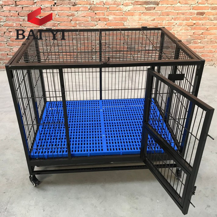 Folding foldable metal wire mesh dog crates cage with wheels