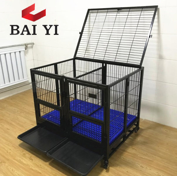 Heavy Duty Stainless Steel Dog Cage Kennel With Wheels For Sale