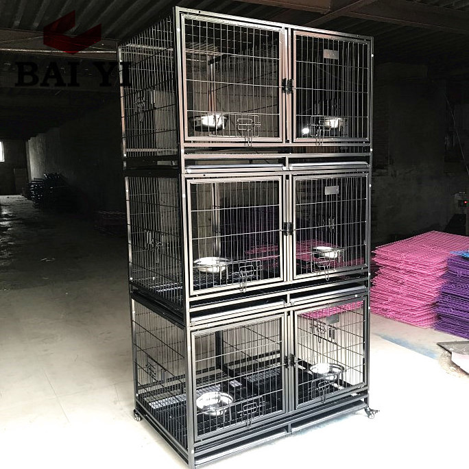 stackable heavy duty dog crates portable dog cages double door