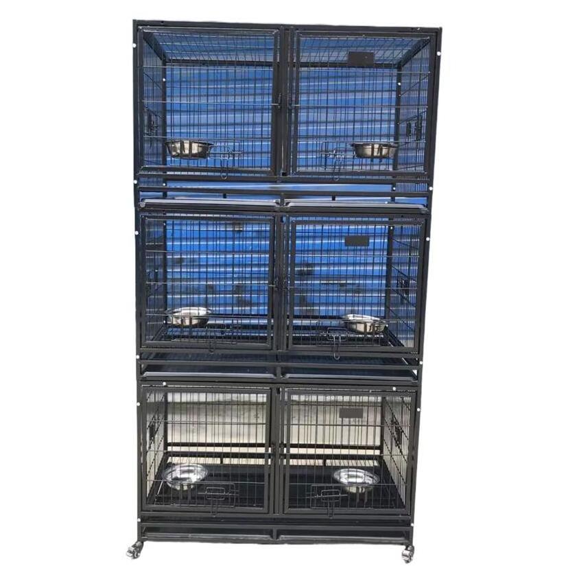 stackable heavy duty dog crates portable dog cages double door