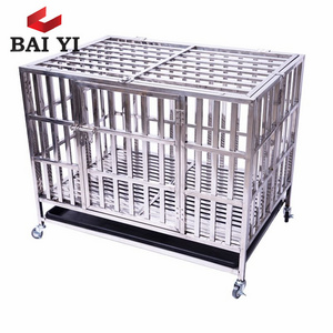 Foldable 43", 39" indoor & outdoor stainless steel dog kennels cages