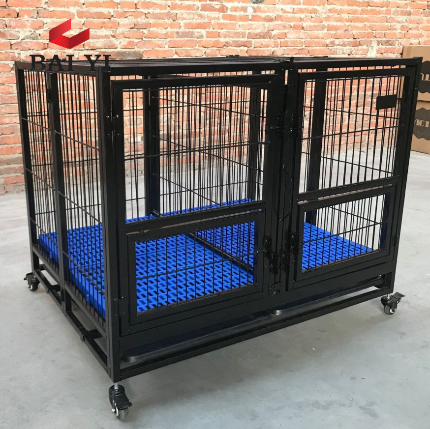 New Design Stackable Dog Kennel Cage With Plastic Drain Floor Popular In USA(one tier, two tiers, three tiers)