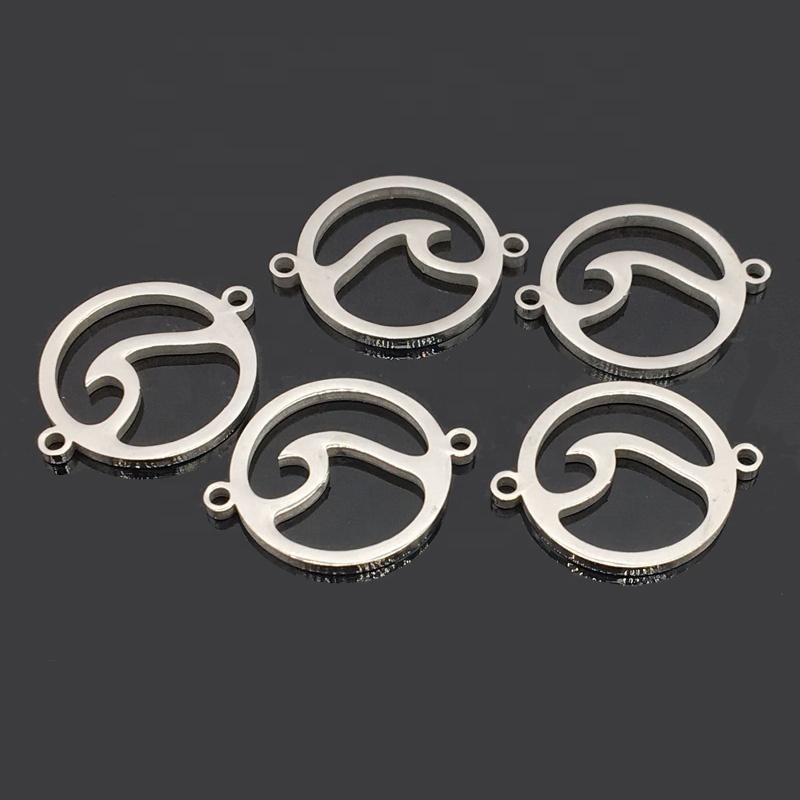 Two Hole Stainless Steel Charm High Polished Pendant Charm For DIY Wish Bracelet Necklace Jewelry Making