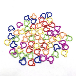 ZHENZHIZHE 60pcs hand knitting tool accessories colorful metal DIY cute bear shape crochet locking stitch counter stitch markers