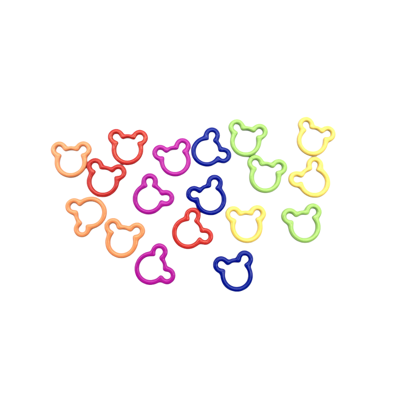 ZHENZHIZHE 60pcs hand knitting tool accessories colorful metal DIY cute bear shape crochet locking stitch counter stitch markers