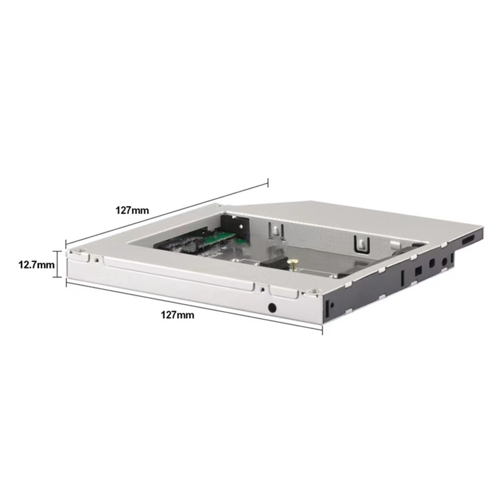 Factory price aluminum 12.7mm M.2 N GFF SSD to serial port sata optical drive bay notebook optical drive hard drive bay