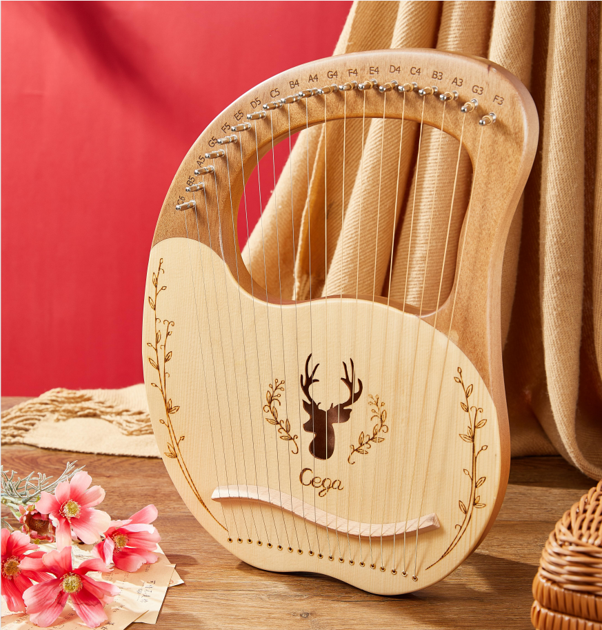 Lyre Harp 19 String Portable Small Harp lira instrumental madera