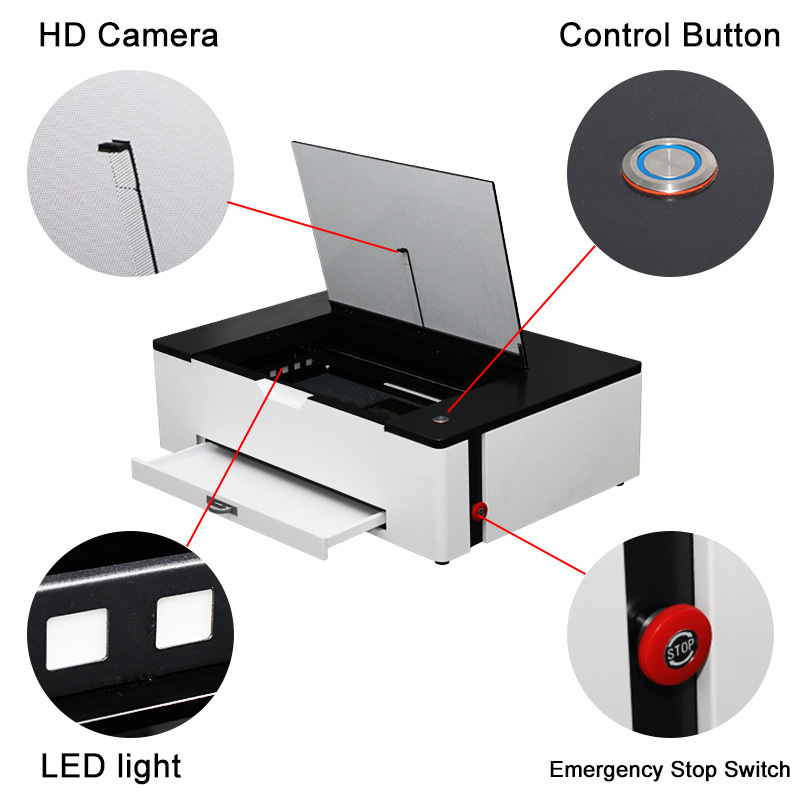 BYlaser laser Engraving Machine 50W Portable Small Mini APP Control DIY CNC Laser engraver Cutter for Wood Plastic crystal