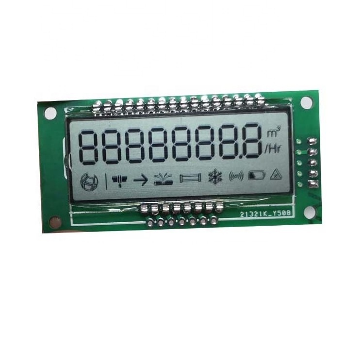 Monochrome Lcd Factory Customized Size Tn Stn Fstn Va Htn 7 Segment Lcd Display For Three Phase Energy Meter /water Meter