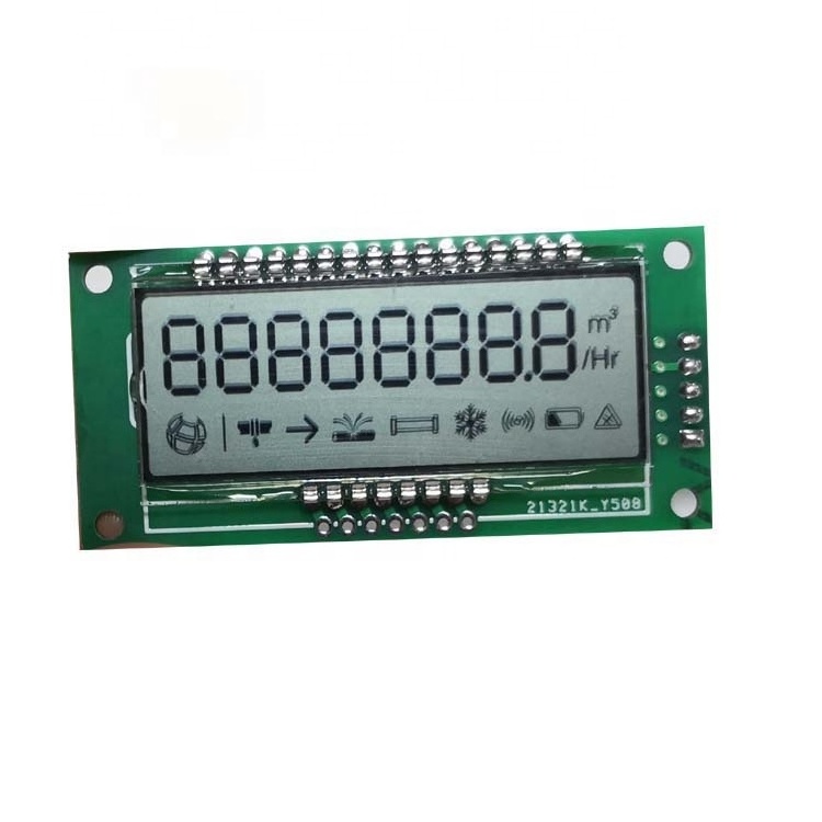 Monochrome Lcd Factory Customized Size Tn Stn Fstn Va Htn 7 Segment Lcd Display For Three Phase Energy Meter /water Meter