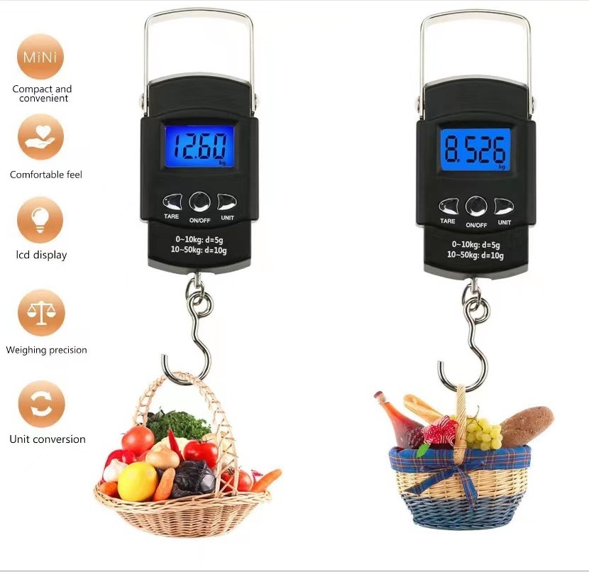 Byloo Digital Scale Kitchen Scale Electronic Hook Scale High Precisions Five Units Switch with Backlight