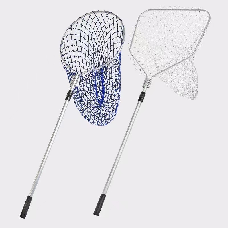 Aluminum alloy fishing net large folding rubber net head retractable fishing rod herring sturgeon fishing net