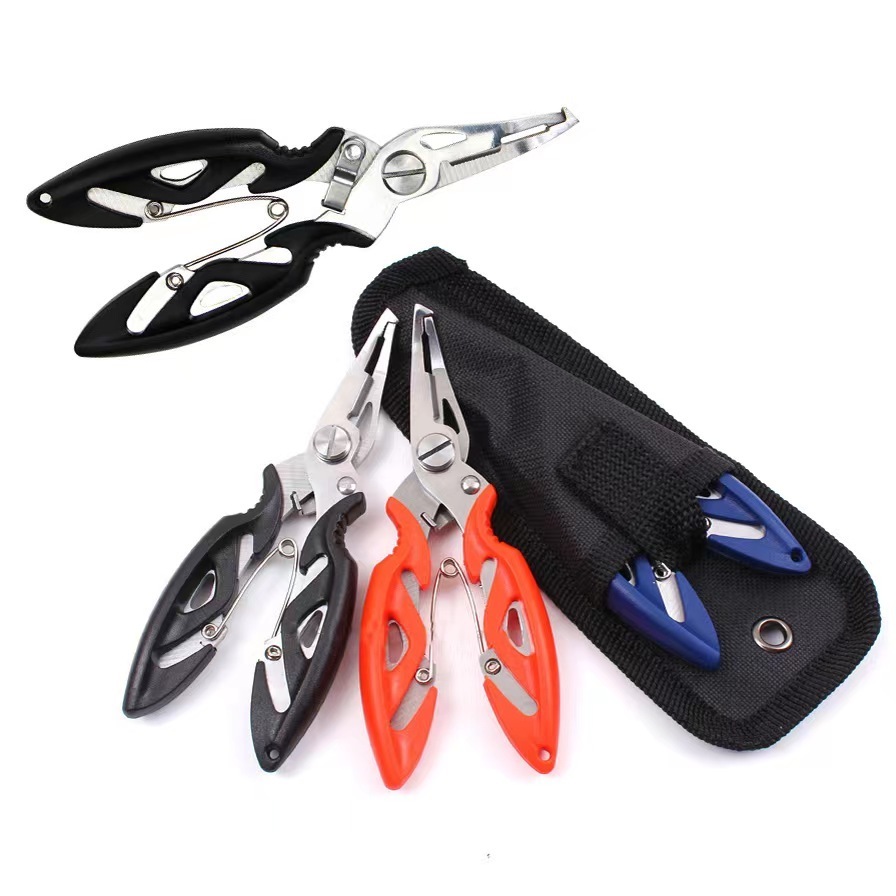 Byloo peche fishing line cutting snap ring pliers Stainless steel curved portable long fishing pliers stainless steel pakistan