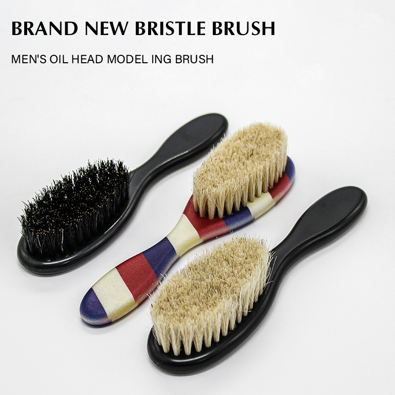 Custom Logo 100% Boar Bristle 360 Wave Brush For Boar Bristle Hair Man Facial Care Mini Beard Brush