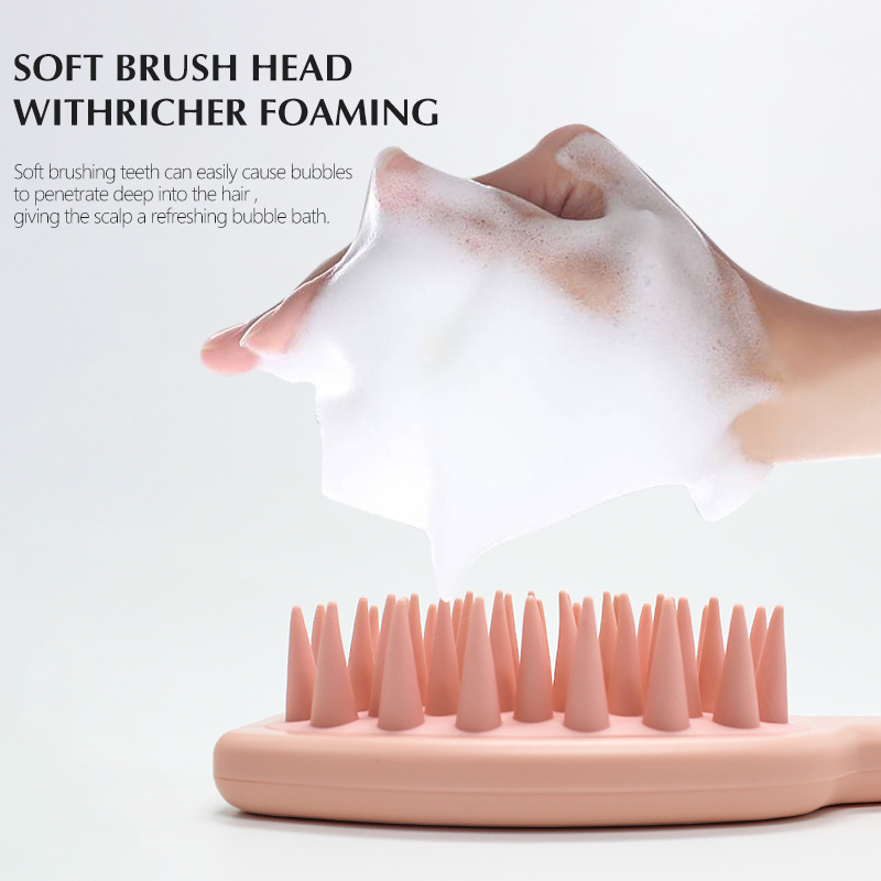 Soft Silicone Bristles Detangling Shampoo Hair Brush Waterproof Deep Scalp Hair Cleansing Shampoo Brush for Hair Care