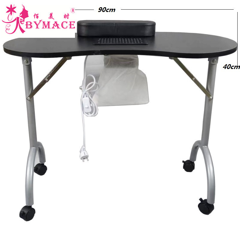 White And BlackColor Portable Folding Beauty Nail Salon Furniture Manicure Table With Fan