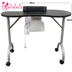 White And BlackColor Portable Folding Beauty Nail Salon Furniture Manicure Table With Fan