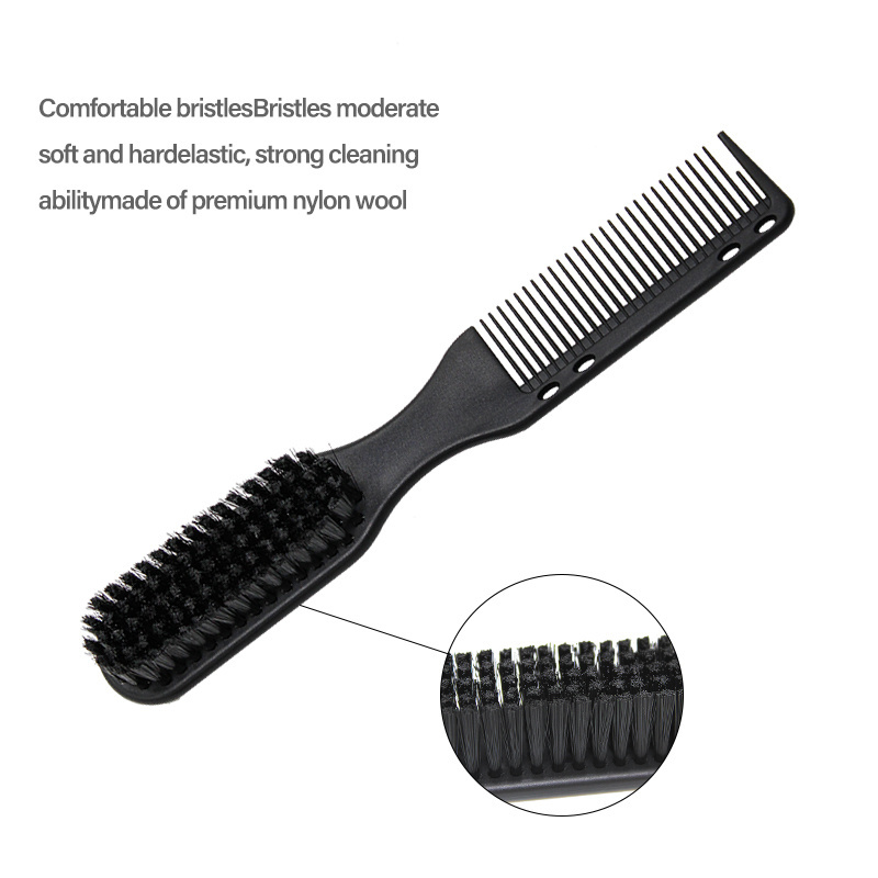 Wholesale Small Double Sided Beard Comb And Brush Mini Bristle Beard Comb Brush Men'S Makeup Cleaning Brush