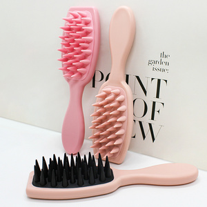 Soft Silicone Bristles Detangling Shampoo Hair Brush Waterproof Deep Scalp Hair Cleansing Shampoo Brush for Hair Care