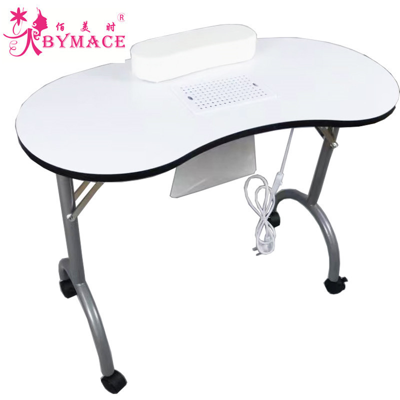 White And BlackColor Portable Folding Beauty Nail Salon Furniture Manicure Table With Fan