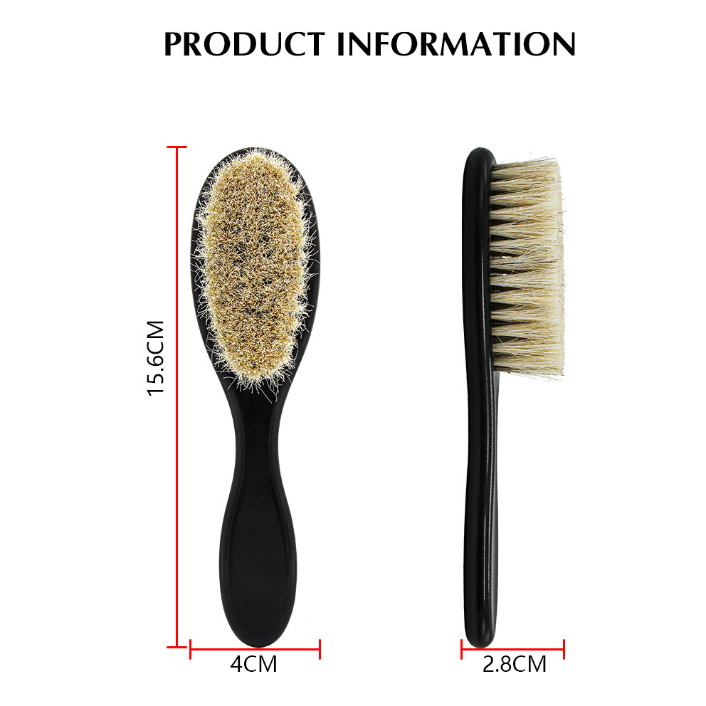 Custom Logo 100% Boar Bristle 360 Wave Brush For Boar Bristle Hair Man Facial Care Mini Beard Brush