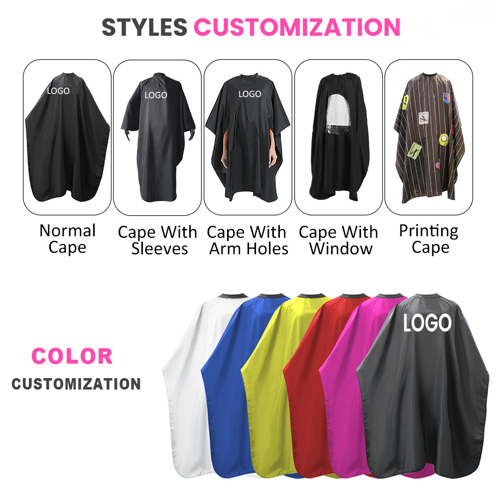 Customized Design Cape De Coiffeur Barbershop Capes Custom Logo Hairdressing Barber Hair Cutting Stylist Cape