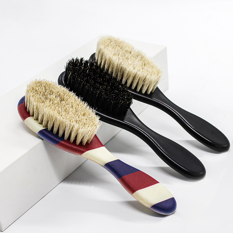 Custom Logo 100% Boar Bristle 360 Wave Brush For Boar Bristle Hair Man Facial Care Mini Beard Brush