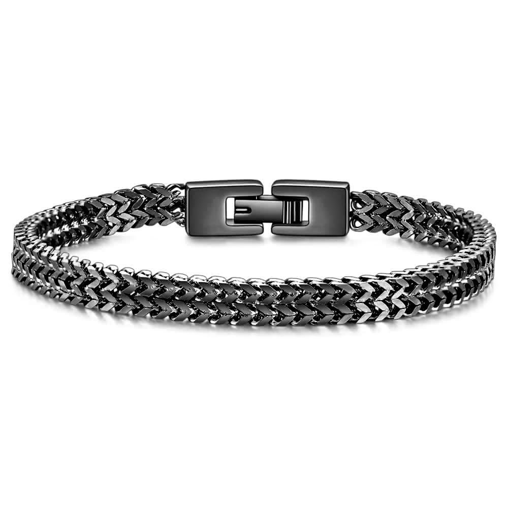 Stainless Steel Men Bracelet Jewelry 316 Franco Double Layers Wheat Link Chain Men Bracelet For Men Waterproof Non Tarnish