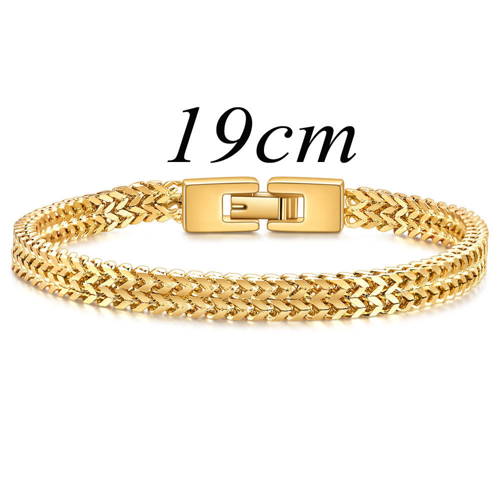 Stainless Steel Men Bracelet Jewelry 316 Franco Double Layers Wheat Link Chain Men Bracelet For Men Waterproof Non Tarnish